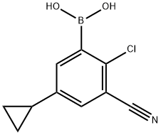 2-Chloro-3-cyano-5-cyclopropylphenylboronic acid结构式