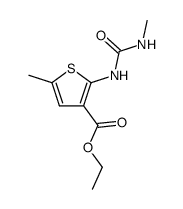 5-methyl-2-(3-methyl-ureido)-thiophene-3-carboxylic acid ethyl ester结构式