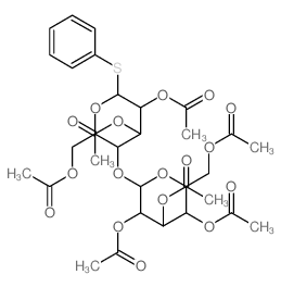 b-D-Glucopyranoside, phenyl4-O-(2,3,4,6-tetra-O-acetyl-b-D-glucopyranosyl)-1-thio-, 2,3,6-triacetate Structure