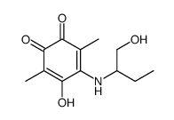 2-Hydroxy-5-[[1-(hydroxymethyl)propyl]amino]-3,6-dimethyl-1,4-benzoquinone结构式