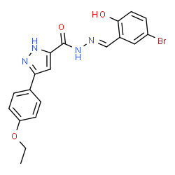 (E)-N-(5-bromo-2-hydroxybenzylidene)-3-(4-ethoxyphenyl)-1H-pyrazole-5-carbohydrazide结构式