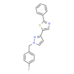 5-[1-(4-FLUOROBENZYL)-1H-PYRAZOL-3-YL]-2-PHENYL-1,3-THIAZOLE结构式