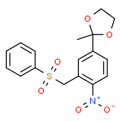 2-METHYL-2-(4-NITRO-3-[(PHENYLSULFONYL)METHYL]PHENYL)-1,3-DIOXOLANE Structure