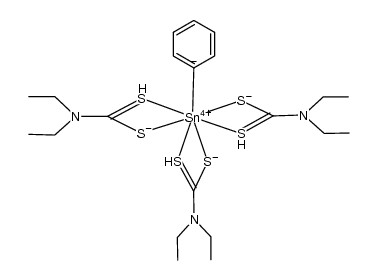 tris(N,N-diethyldithiocarbamato-S,S')phenyltin结构式