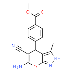 methyl 4-(6-amino-5-cyano-3-methyl-1,4-dihydropyrano[2,3-c]pyrazol-4-yl)benzoate Structure