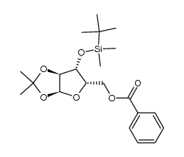 5-O-benzoyl-3-O-(tert-butyldimethylsilyl)-1,2-O-isopropylidene-α-L-xylofuranose Structure