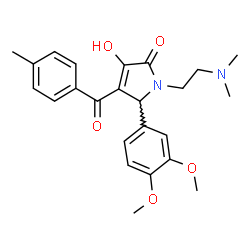 5-(3,4-dimethoxyphenyl)-1-(2-(dimethylamino)ethyl)-3-hydroxy-4-(4-methylbenzoyl)-1,5-dihydro-2H-pyrrol-2-one结构式