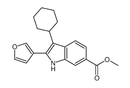 methyl 3-cyclohexyl-2-(furan-3-yl)-1H-indole-6-carboxylate结构式