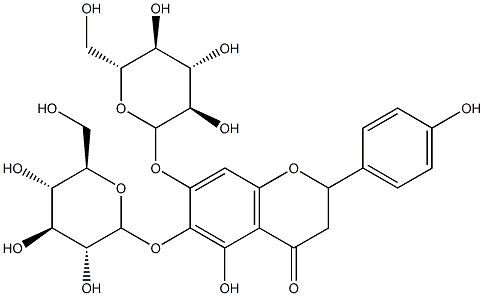 (2S)-6,7-Bis(β-D-glucopyranosyloxy)-2,3-dihydro-5-hydroxy-2-(4-hydroxyphenyl)-4H-1-benzopyran-4-one Structure