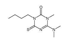 3-butyl-6-dimethylamino-1-methyl-4-thioxo-3,4-dihydro-1H-[1,3,5]triazin-2-one结构式