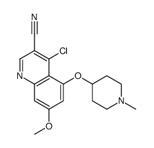 4-chloro-7-methoxy-5-[(1-methyl-4-piperidyl)oxy]quinoline-3-carbo nitrile Structure