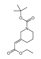 tert-butyl (3Z)-3-(2-ethoxy-2-oxoethylidene)piperidine-1-carboxylate结构式