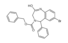 benzyl 7-bromo-2-oxo-5-phenyl-3,5-dihydro-1H-1,4-benzodiazepine-4-carboxylate结构式