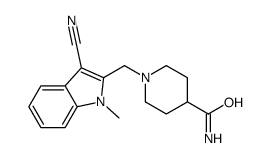 1-[(3-cyano-1-methylindol-2-yl)methyl]piperidine-4-carboxamide结构式