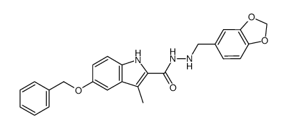 N2-Piperonyl-2-(3-methyl-5-benzyloxyindolyl)-carbohydrazid Structure