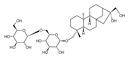 16,17-Dihydroxykauran-18-yl 6-O-β-D-glucopyranosyl-β-D-glucopyranoside Structure