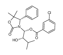 (1R,2S)-1-((S)-5,5-dimethyl-2-oxo-4-phenyloxazolidin-3-yl)-2-hydroxy-3-methylbutyl 3-chlorobenzoate Structure
