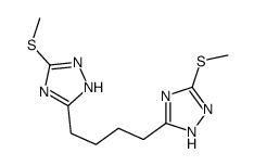 3-methylsulfanyl-5-[4-(3-methylsulfanyl-1H-1,2,4-triazol-5-yl)butyl]-1H-1,2,4-triazole结构式