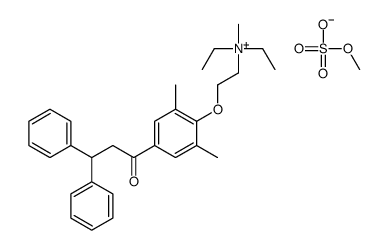 Ethanaminium, 2-N,N-diethyl-2-(2,6-dimethyl-4-(1-oxo-3,3-diphenylpropy l)phenoxy)-N-methyl-, methyl sulfate Structure