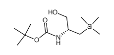 (1-(R)-hydroxymethyl-2-trimethylsilanyl-ethyl)-carbamic acid tert-butyl ester Structure