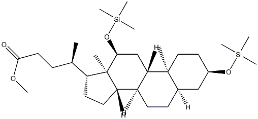 3α,12α-Bis(trimethylsiloxy)-5β-cholan-24-oic acid methyl ester structure