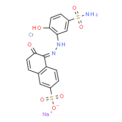 sodium [6-hydroxy-5-[[2-hydroxy-5-sulphamoylphenyl]azo]naphthalene-2-sulphonato(3-)]chromate(1-)结构式