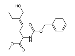 methyl (E)-2-(((benzyloxy)carbonyl)amino)-5-(hydroxymethyl)hept-4-enoate结构式