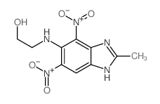 Ethanol, 2-((2-methyl-4,6-dinitro-1H-benzimidazol-5-yl)amino)- Structure