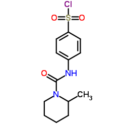 4-[(2-METHYLPIPERIDINE-1-CARBONYL)AMINO]BENZENESULFONYLCHLORIDE Structure