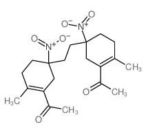 1-[5-[2-(3-acetyl-4-methyl-1-nitro-1-cyclohex-3-enyl)ethyl]-2-methyl-5-nitro-1-cyclohexenyl]ethanone Structure