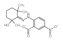 (2Z)-2-[(2,4-dinitrophenyl)hydrazinylidene]-1,3,3-trimethyl-cyclohexan-1-ol结构式