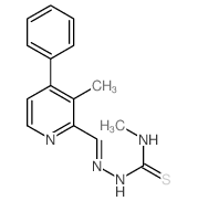 3-methyl-1-[(3-methyl-4-phenyl-pyridin-2-yl)methylideneamino]thiourea结构式