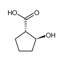 (+/-)-(1R,2R)-trans-2-hydroxy-1-cyclopentanecarboxylic acid结构式