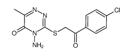 4-amino-3-(2-(p-chlorophenyl)-2-oxoethylsulfanyl)-6-methyl-1,2,4-triazin-5(4H)-one结构式