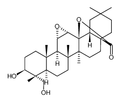 11α,12α-epoxy-3β,13β,23-trihydroxyoleanan-28-oic acid γ-lactone结构式
