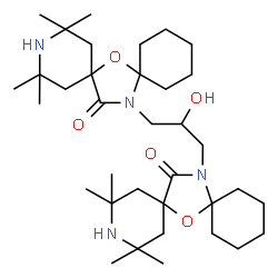 14,14'-(2-hydroxypropane-1,3-diyl)bis[2,2,4,4-tetramethyl-7-oxa-3,14-diazaspiro[5.1.5.2]pentadecan-15-one] structure