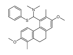 1-(2,7-dimethoxy-3,8-dimethyl-9,10-dihydrophenanthren-4-yl)-N,N-dimethyl-1-(phenylthio)methanamine结构式