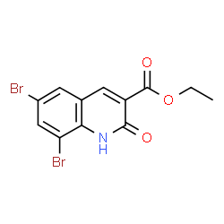 ETHYL 6,8-DIBROMO-2-OXO-1,2-DIHYDRO-3-QUINOLINECARBOXYLATE结构式