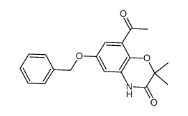 8-acetyl-6-benzyloxy-2,2-dimethyl-4H-benzo[1,4]oxazin-3-one结构式