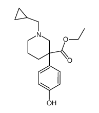 1-Cyclopropylmethyl-3-(4-hydroxy-phenyl)-piperidine-3-carboxylic acid ethyl ester结构式