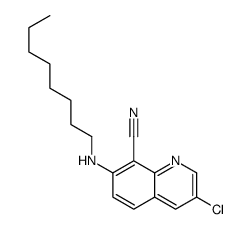 3-chloro-7-(octylamino)quinoline-8-carbonitrile结构式