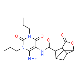 3,5-Methano-2H-cyclopenta[b]furan-7-carboxamide,N-(6-amino-1,2,3,4-tetrahydro-2,4-dioxo-1,3-dipropyl-5-pyrimidinyl)hexahydro-2-oxo- structure