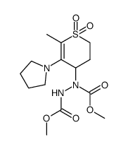 4-(N,N'-dimethoxycarbonylhydrazino)-2-methyl-3-pyrrolidin-1-yl-5,6-dihydro-4H-thiopyran 1,1-dioxide Structure