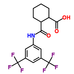 2-(N-(3,5-BIS(TRIFLUOROMETHYL)PHENYL)CARBAMOYL)CYCLOHEXANECARBOXYLIC ACID结构式