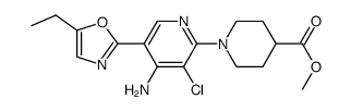 methyl 1-[4-amino-3-chIoro-5-(5-ethyI-1,3-oxazol-2-yl)pyridin-2-yl]piperidine-4-carboxylate Structure