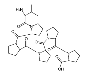 (2S)-1-[(2S)-1-[(2S)-1-[(2S)-1-[(2S)-1-[(2S)-2-amino-3-methylbutanoyl]pyrrolidine-2-carbonyl]pyrrolidine-2-carbonyl]pyrrolidine-2-carbonyl]pyrrolidine-2-carbonyl]pyrrolidine-2-carboxylic acid Structure