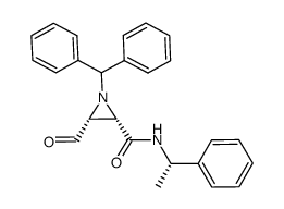 1-benzhydryl-3-formyl-N-((S)-1-phenylethyl)aziridine-2-carboxamide结构式