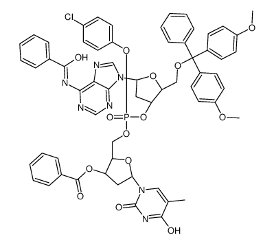 3'-O-benzoyl-P-(4-chlorophenyl)thymidylyl(5'→3')-N-benzoyl-5'-O-[bis(4-methoxyphenyl)phenylmethyl]-2'-deoxyadenosine picture
