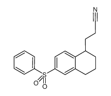3-(6-benzenesulfonyl-1,2,3,4-tetrahydro-naphthalen-1-yl)-propionitrile结构式