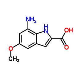 7-Amino-5-methoxy-1H-indole-2-carboxylic acid结构式